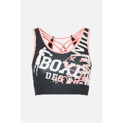 Boxeur SUBLIMATION PRINT SPORT BRA, ženski prsluk sportski top, crna